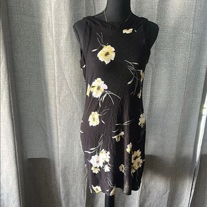 White House Black Market Sheath Dress with Tie Front in Yellow and White